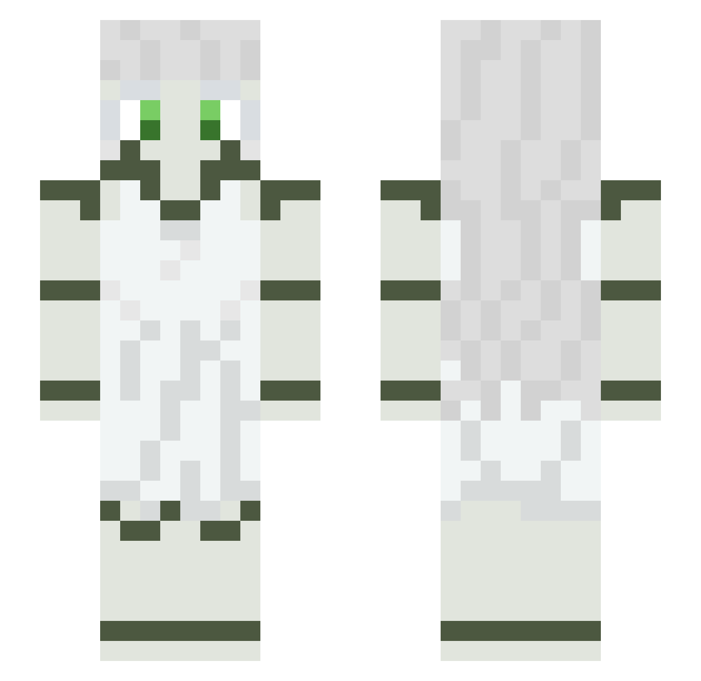 TamamoFluff Minecraft skin, front and back view