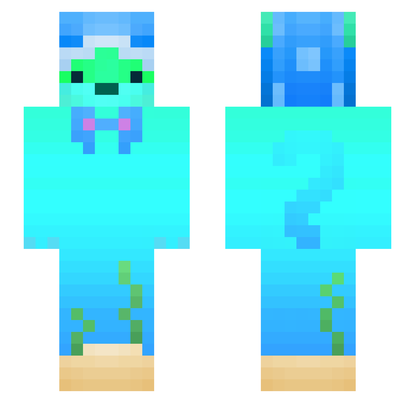 Valk9402 Minecraft skin, front and back view