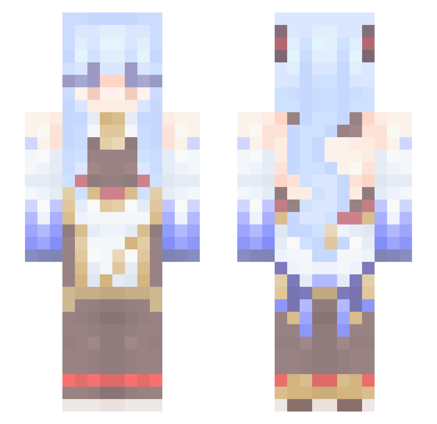Dankier Minecraft skin, front and back view
