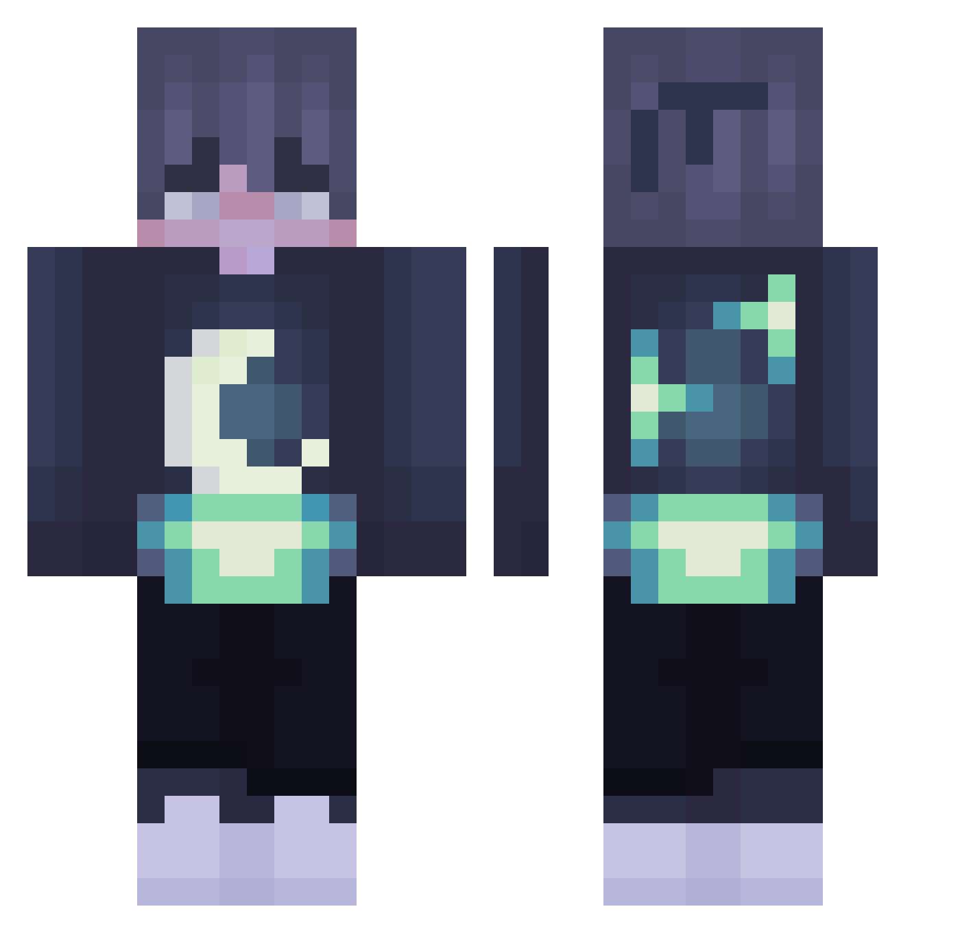 Lunar_44 Minecraft skin, front and back view