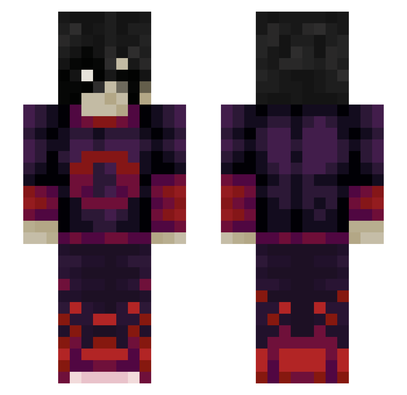 Tiwina_ Minecraft skin, front and back view