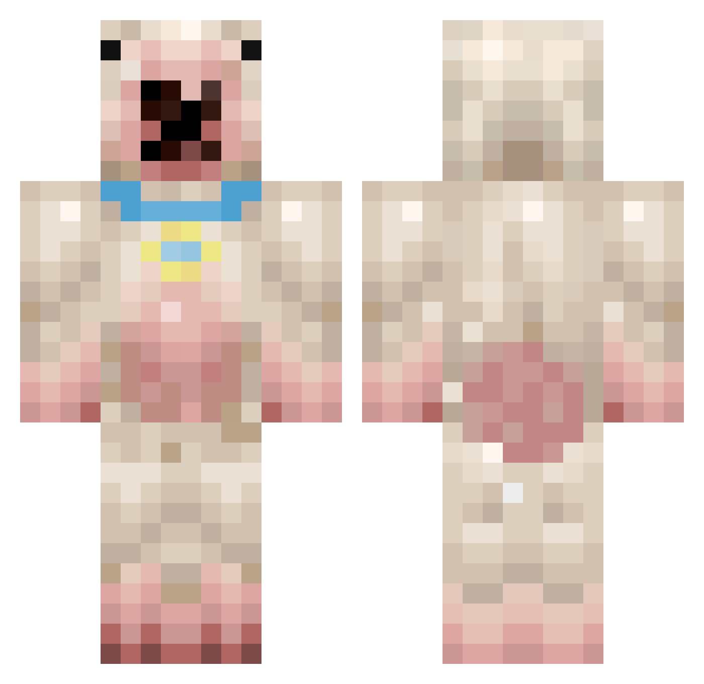 walterfanboi Minecraft skin, front and back view