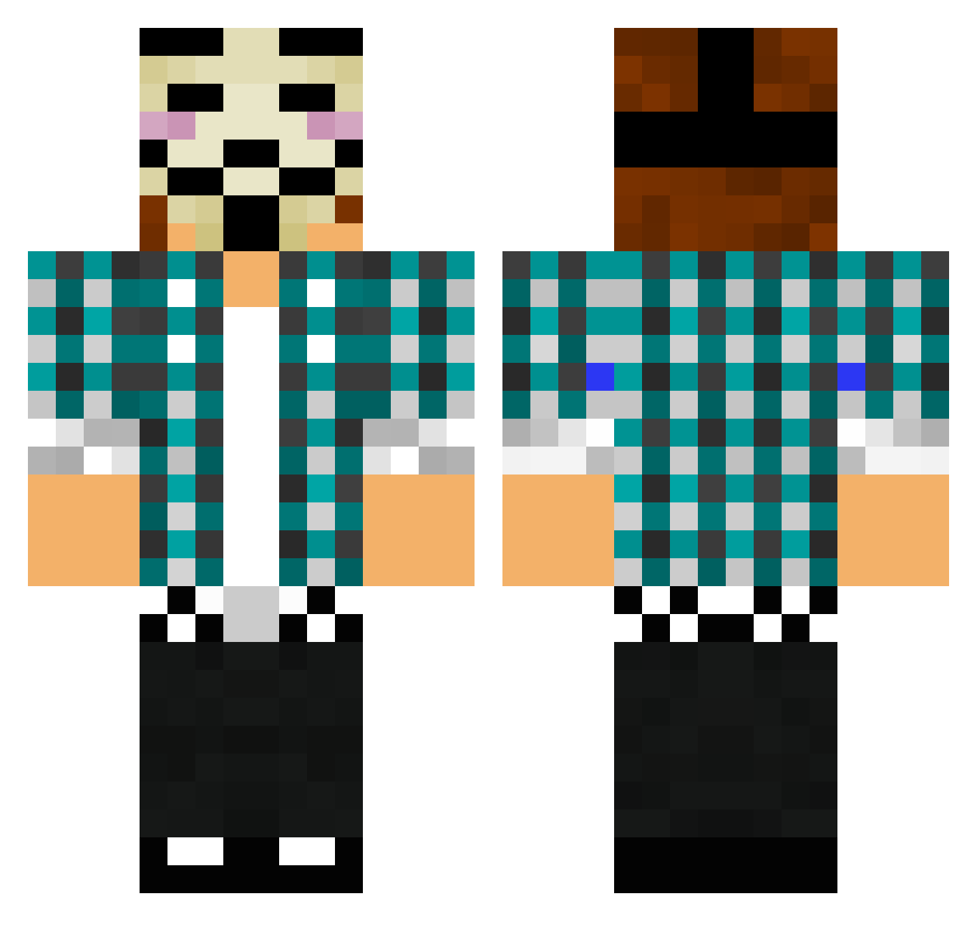 thegoldengamerv2 Minecraft skin, front and back view