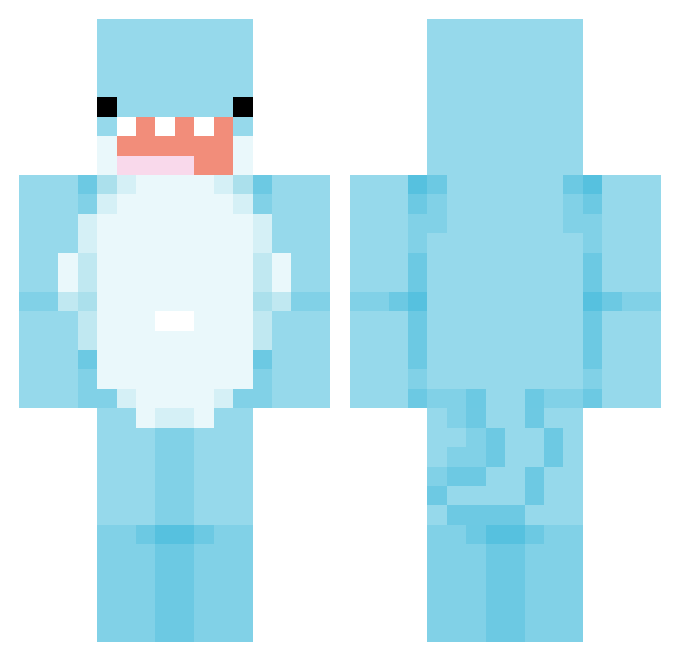 SharpSShark Minecraft skin, front and back view