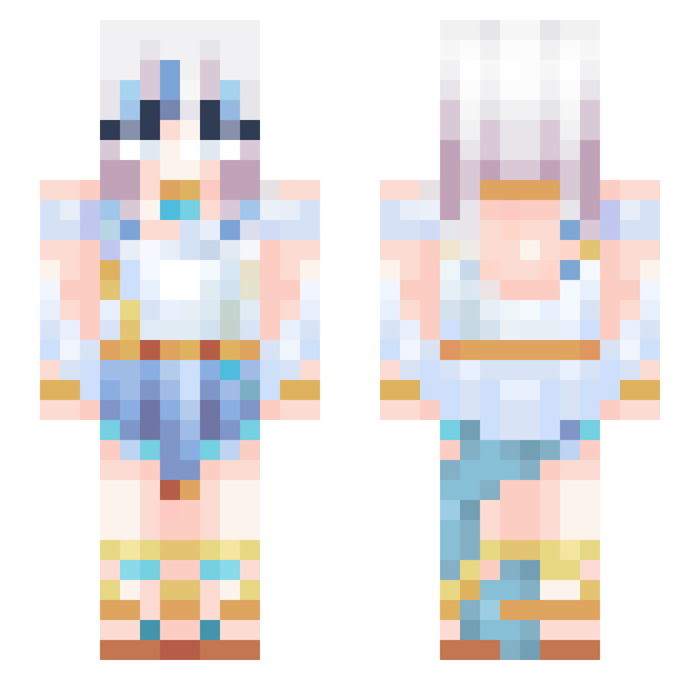 LSJ102810 Minecraft skin, front and back view