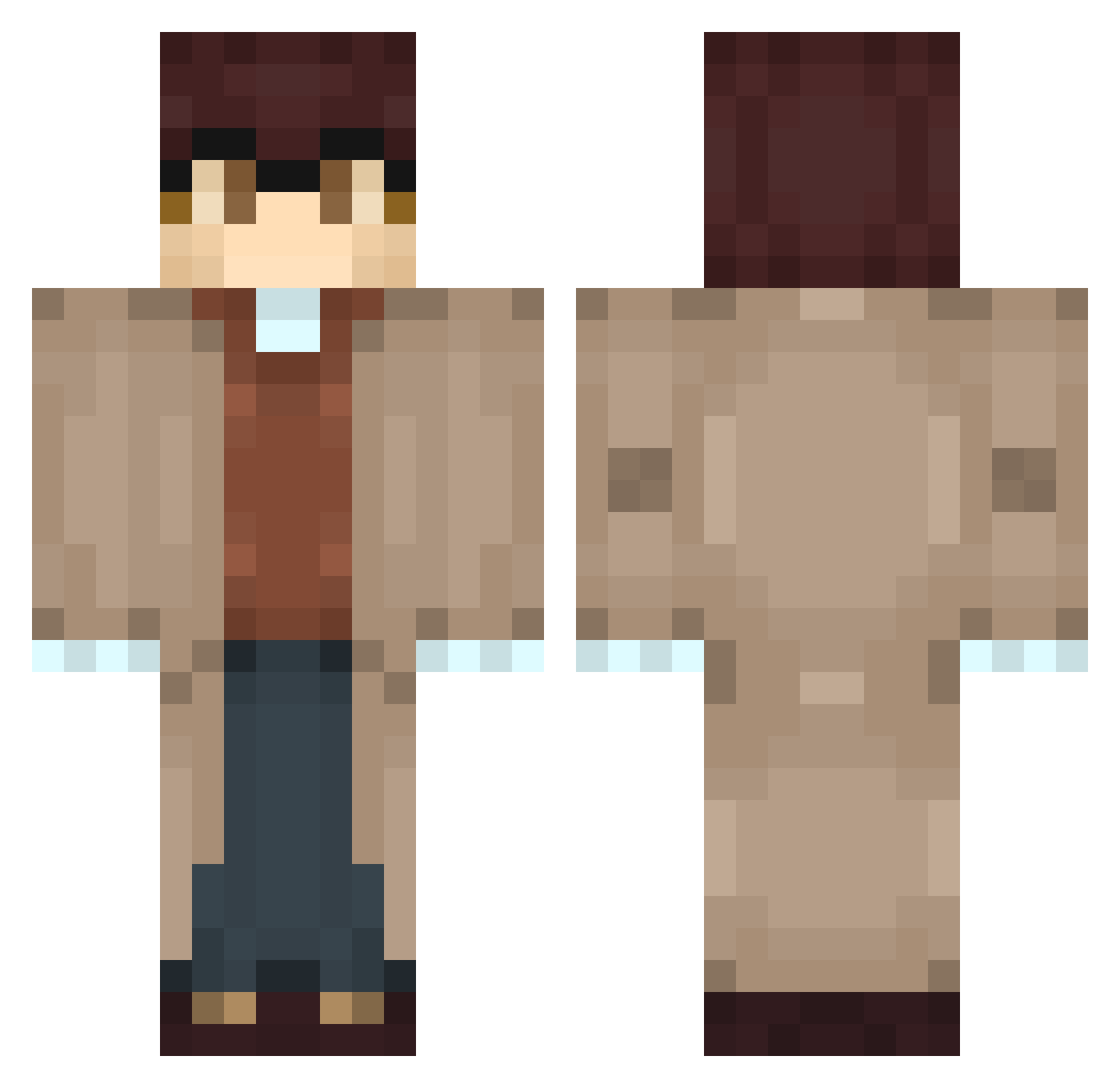 EXE_H4PPY Minecraft skin, front and back view