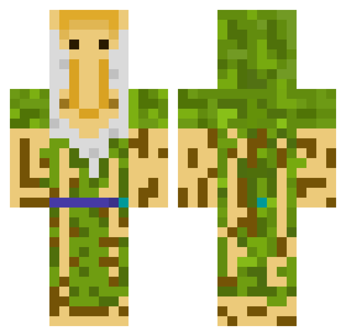 Lostada Minecraft skin, front and back view