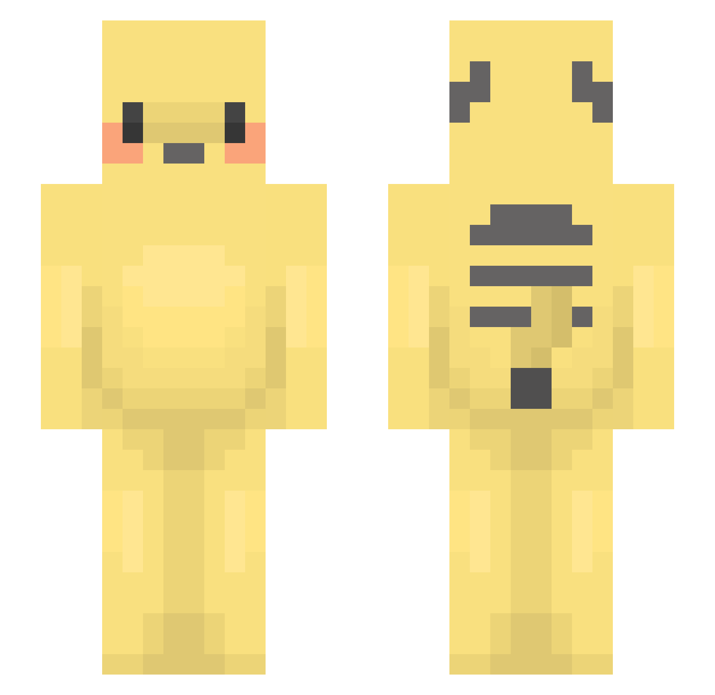 vrsdm Minecraft skin, front and back view