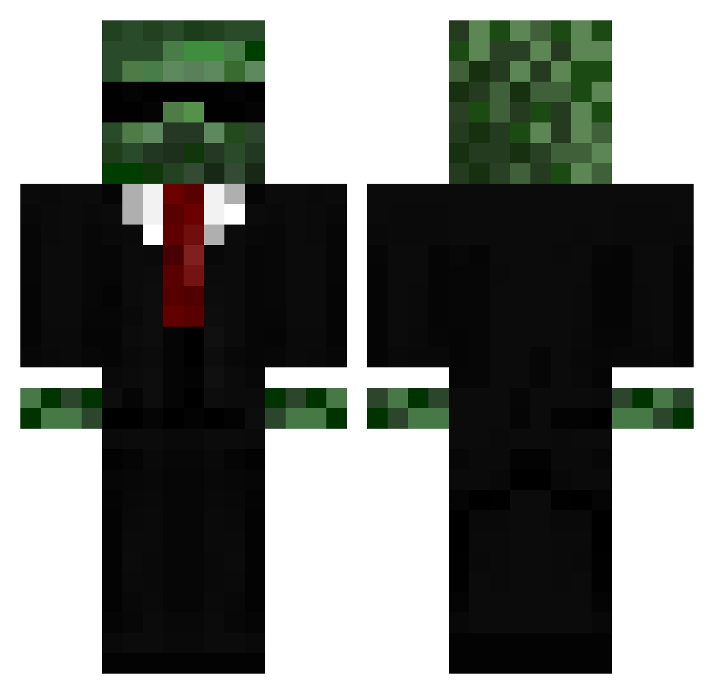 Winced Minecraft skin, front and back view