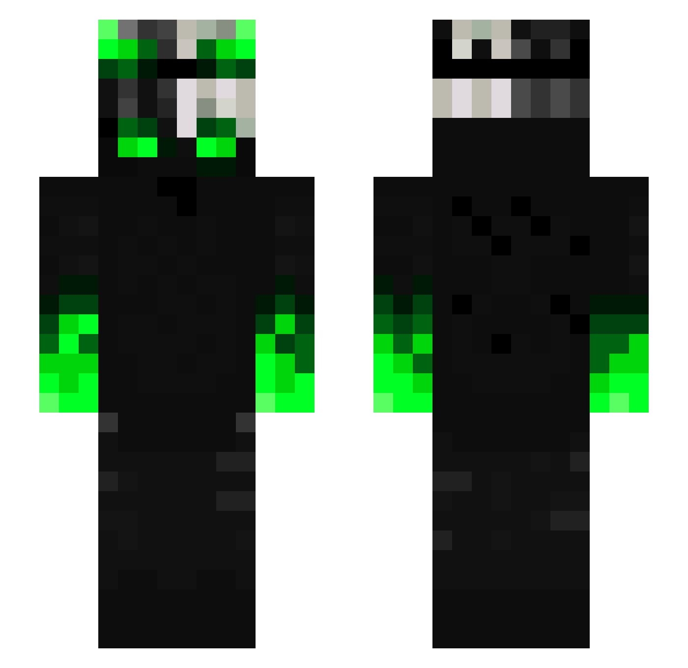Yomyy99 Minecraft skin, front and back view