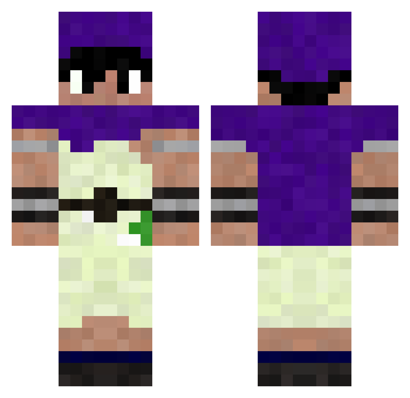 Binnie Minecraft skin, front and back view