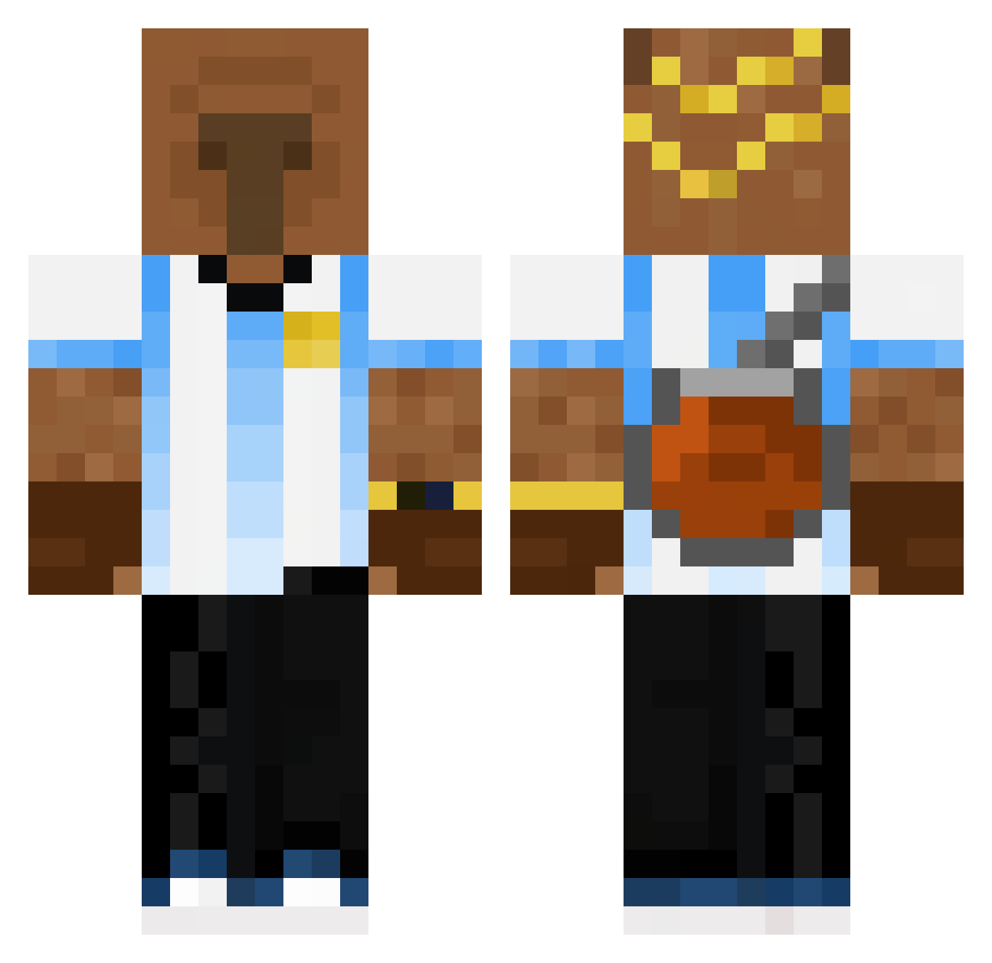dripster1955 Minecraft skin, front and back view