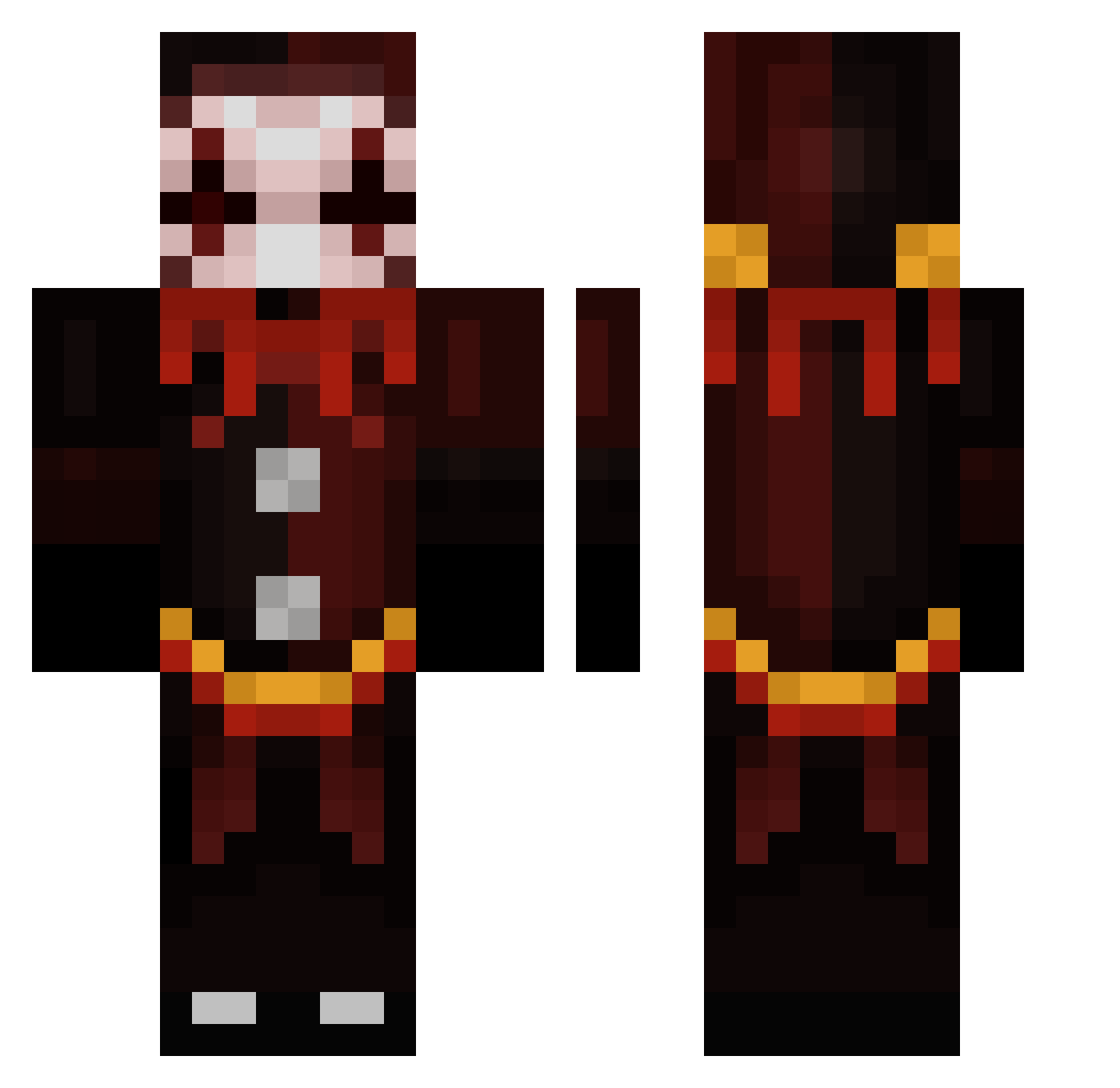 skulltrooper14 Minecraft skin, front and back view