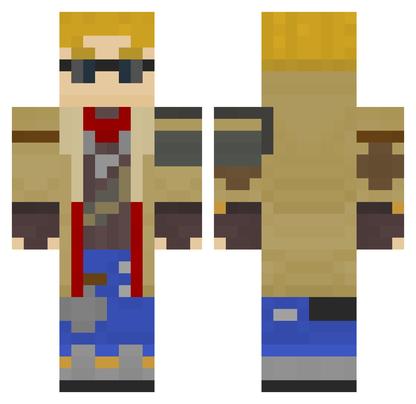 Sebps19 Minecraft skin, front and back view