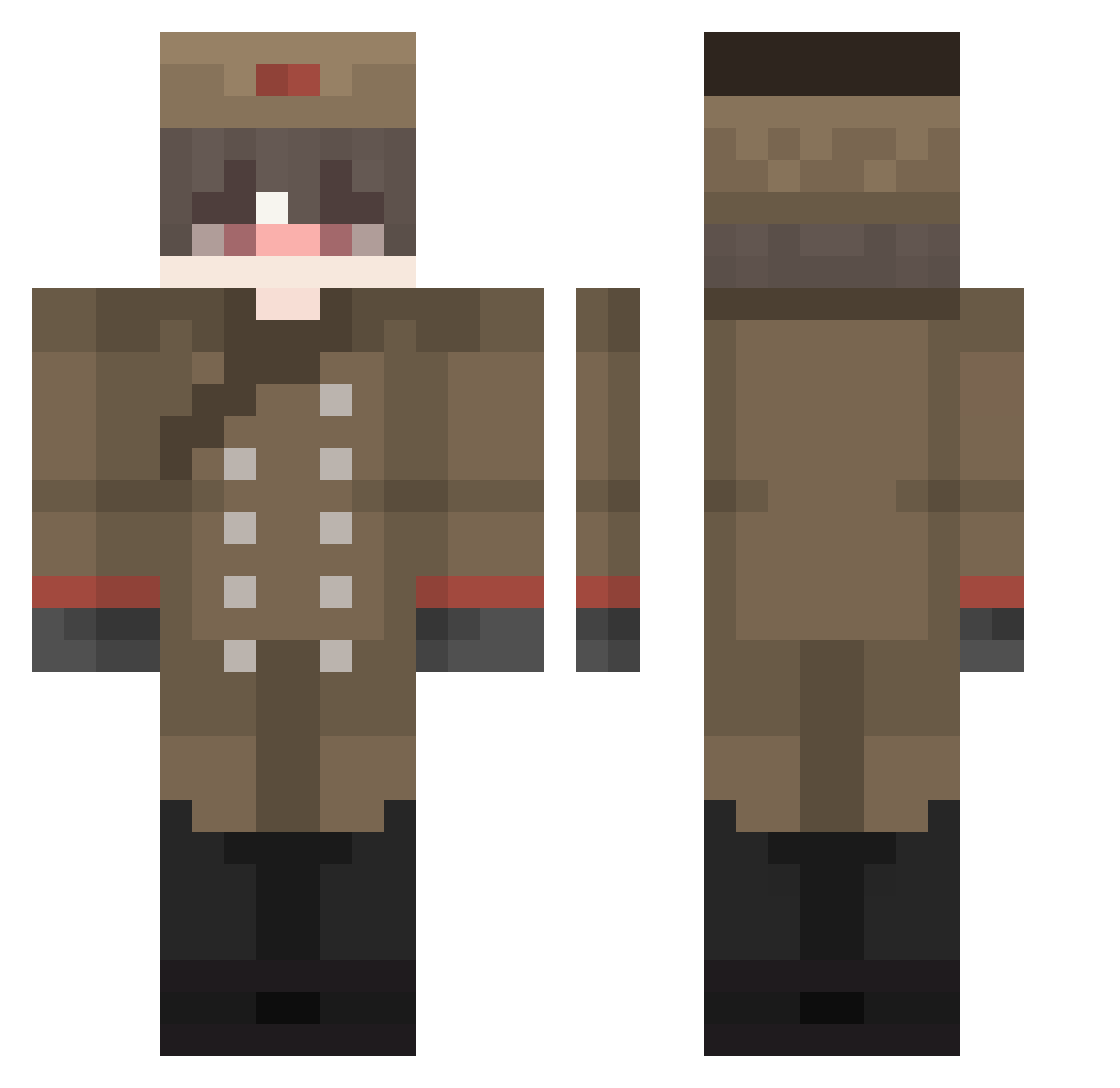 Huzz_9CVniSO Minecraft skin, front and back view