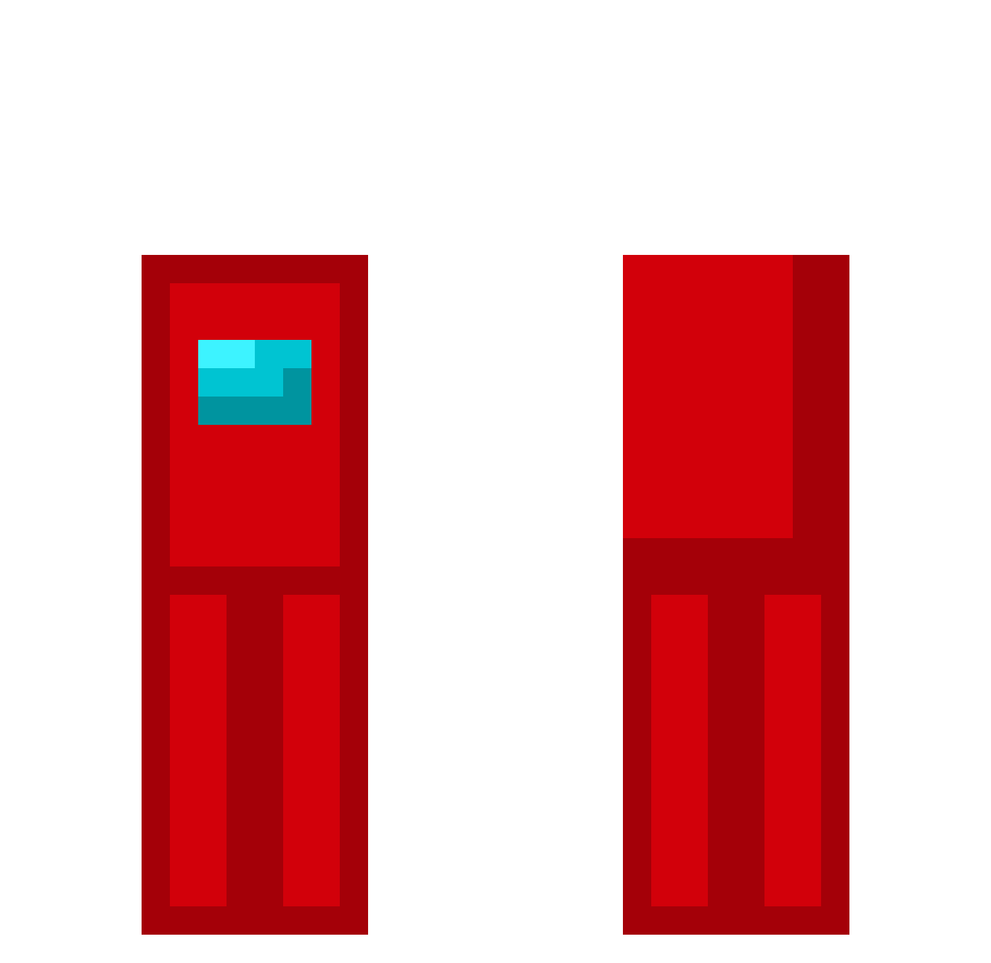 Sadseal Minecraft skin, front and back view