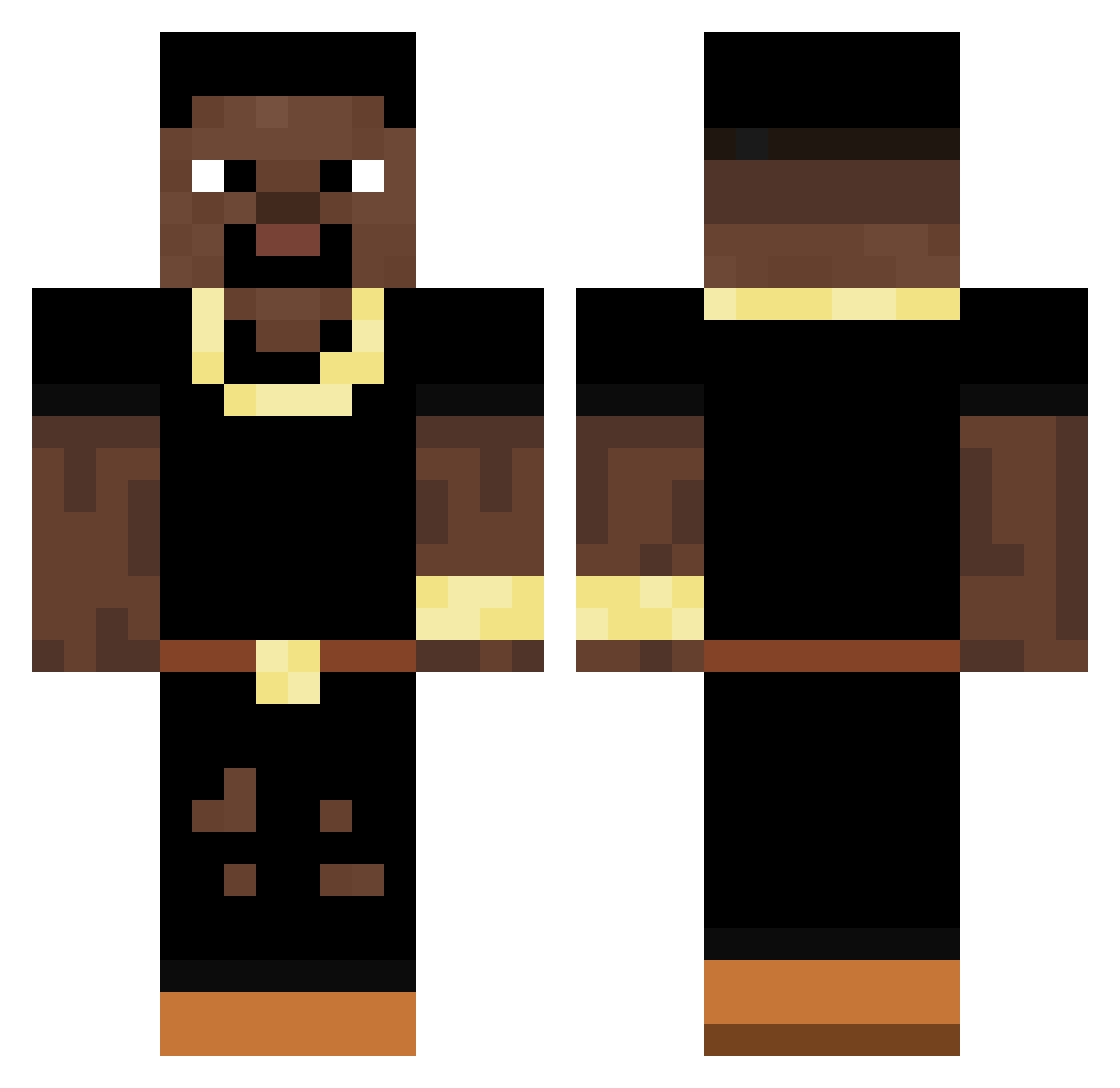 Sixzoo Minecraft skin, front and back view