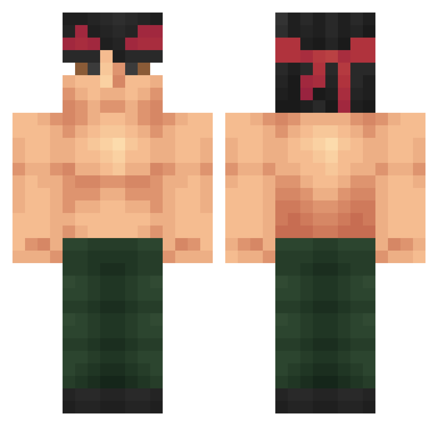JusticeLuke Minecraft skin, front and back view