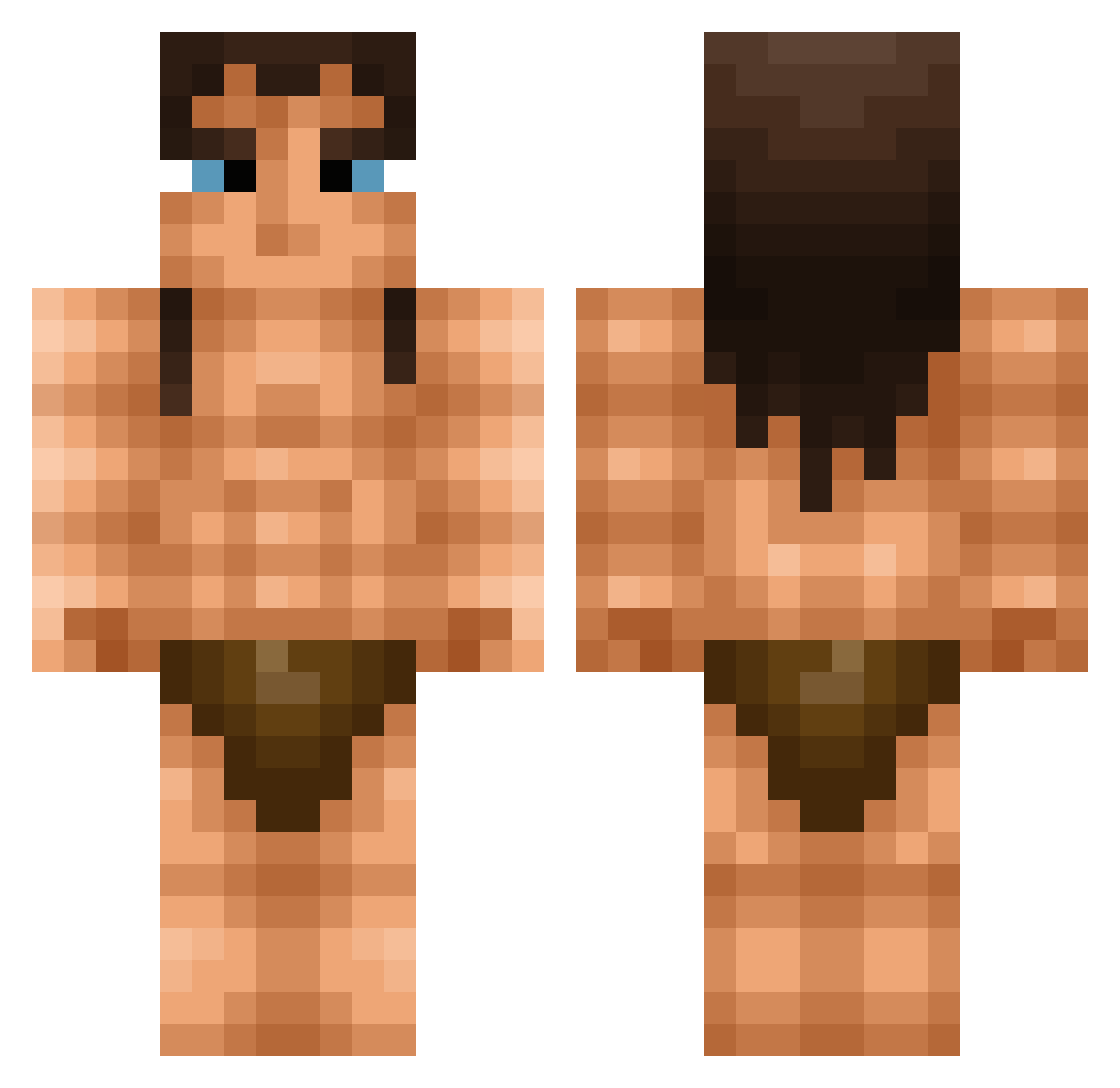 Manulix Minecraft skin, front and back view
