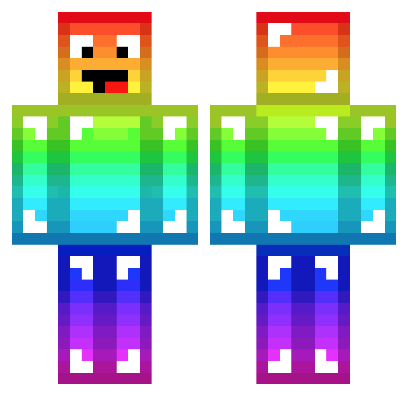 SrGhosty Minecraft skin, front and back view