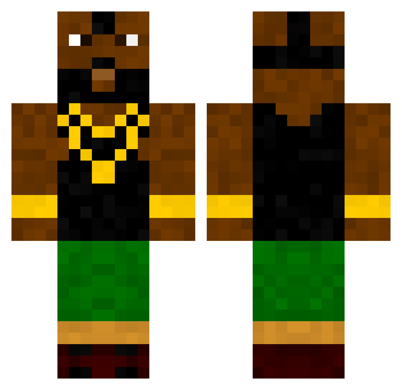 Shluha_ Minecraft skin, front and back view