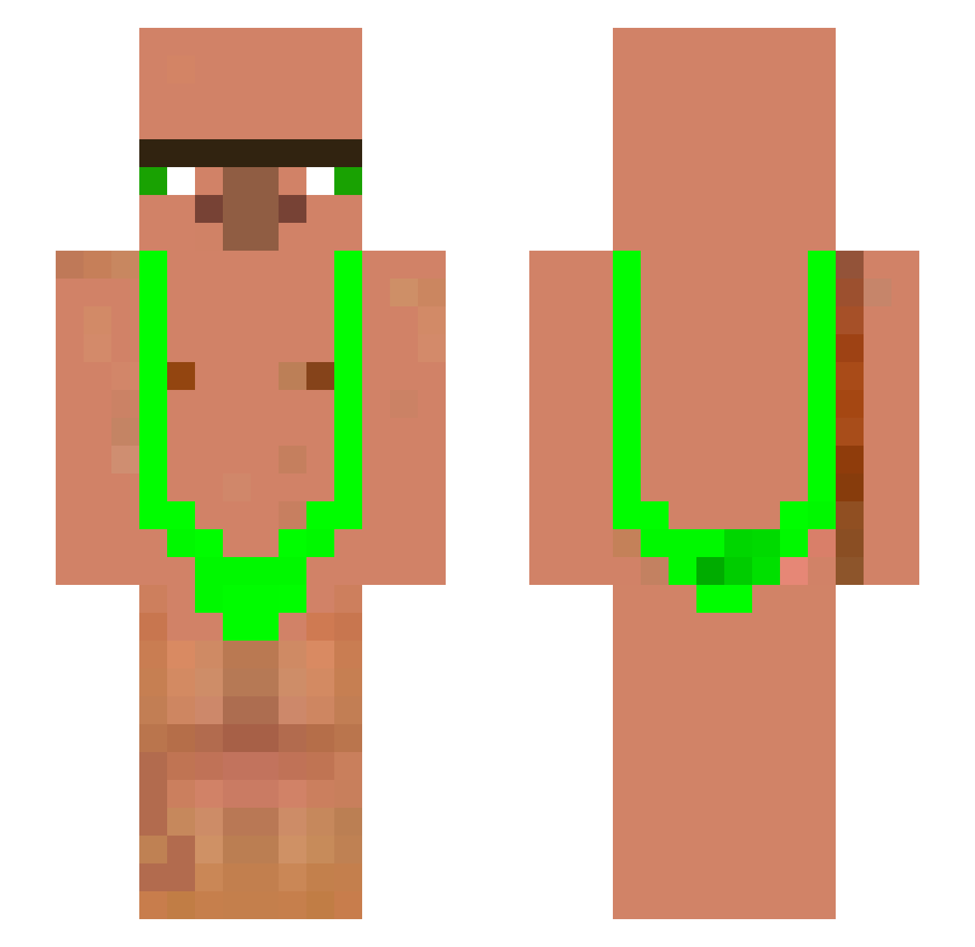 Ausnutzen Minecraft skin, front and back view