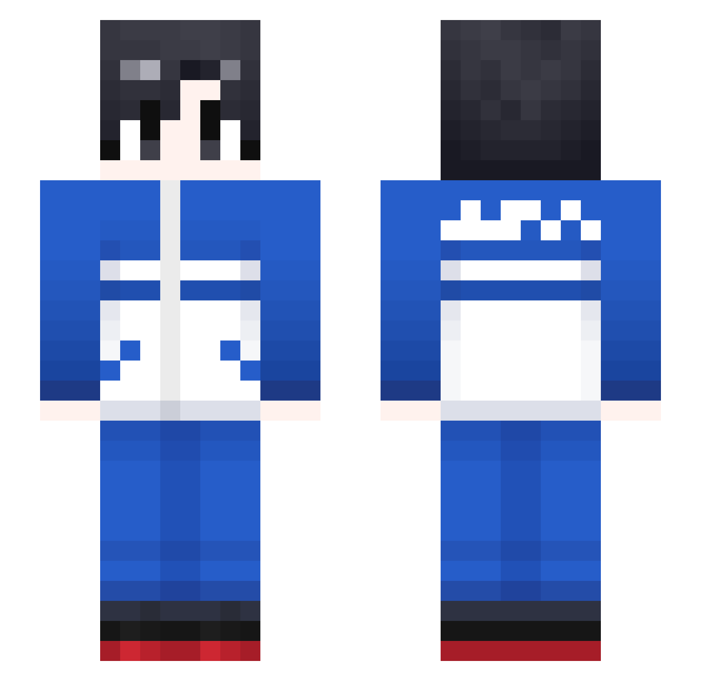 rlaxzfm Minecraft skin, front and back view