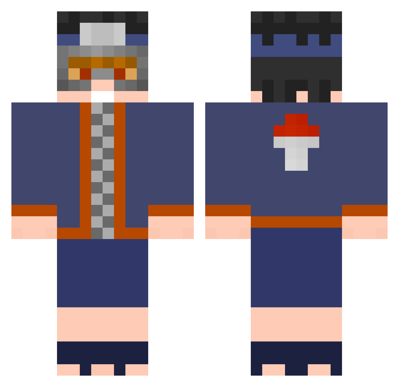 N9ger Minecraft skin, front and back view