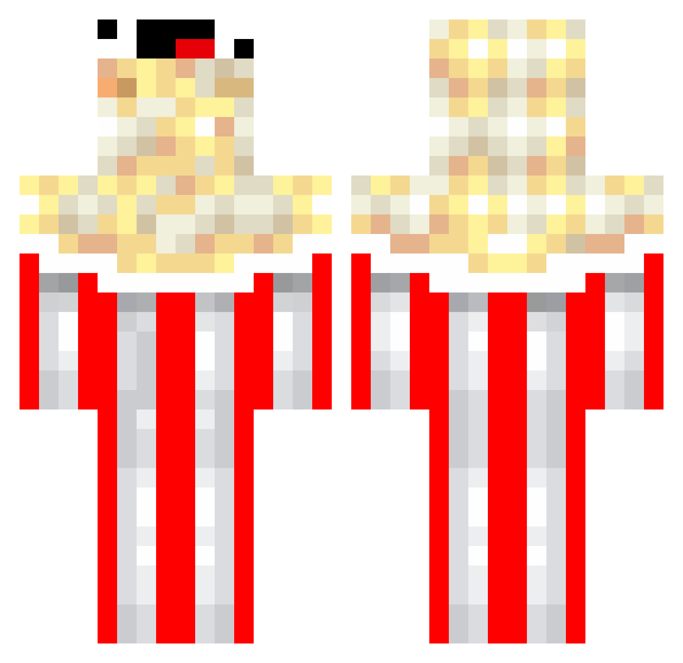 Merlion Minecraft skin, front and back view