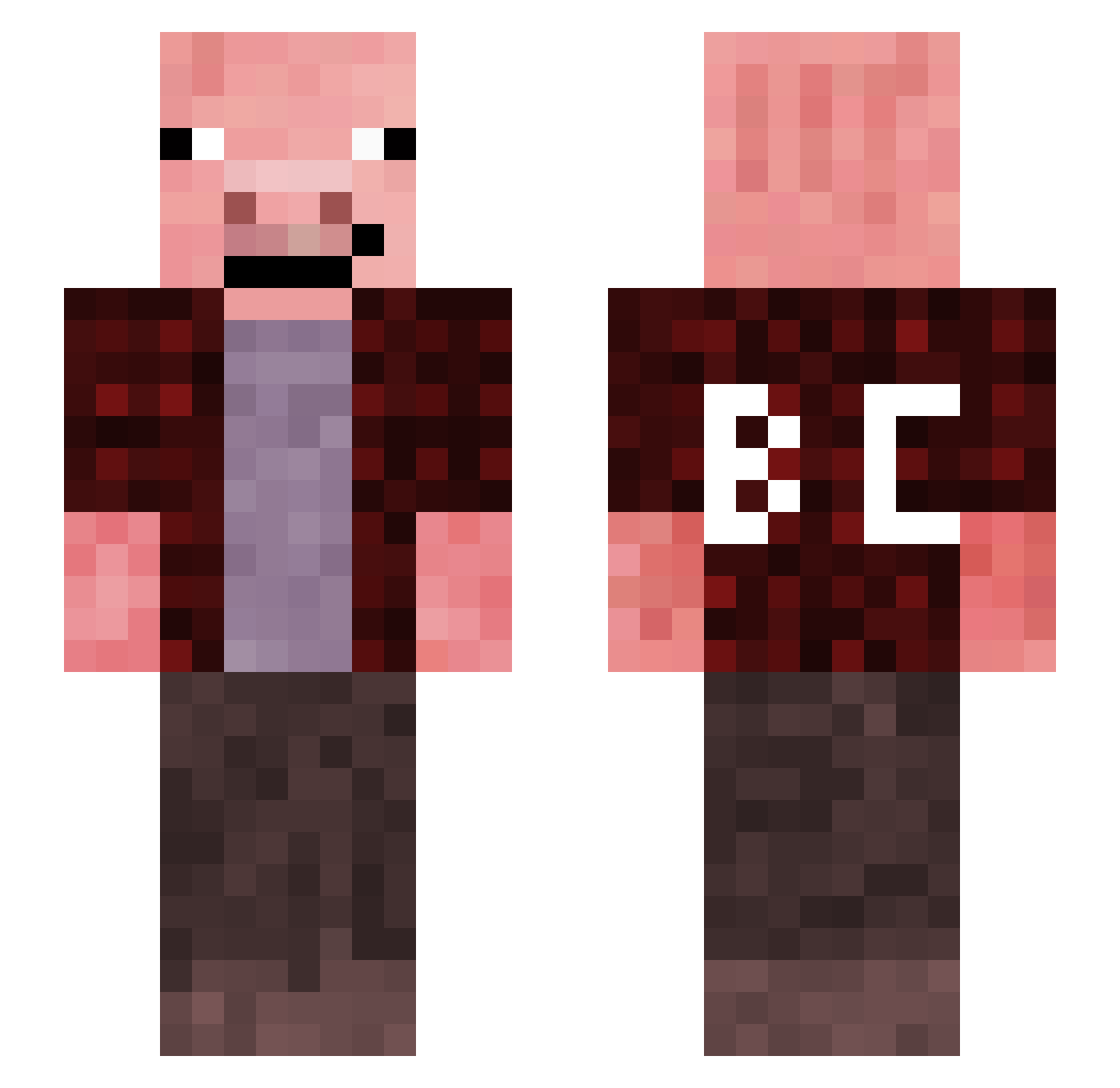 phip08 Minecraft skin, front and back view