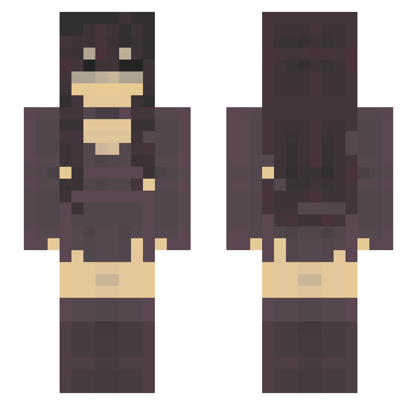 ninelivesleft Minecraft skin, front and back view