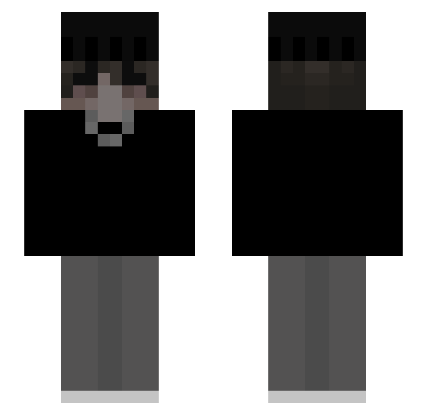 Zykoow Minecraft skin, front and back view