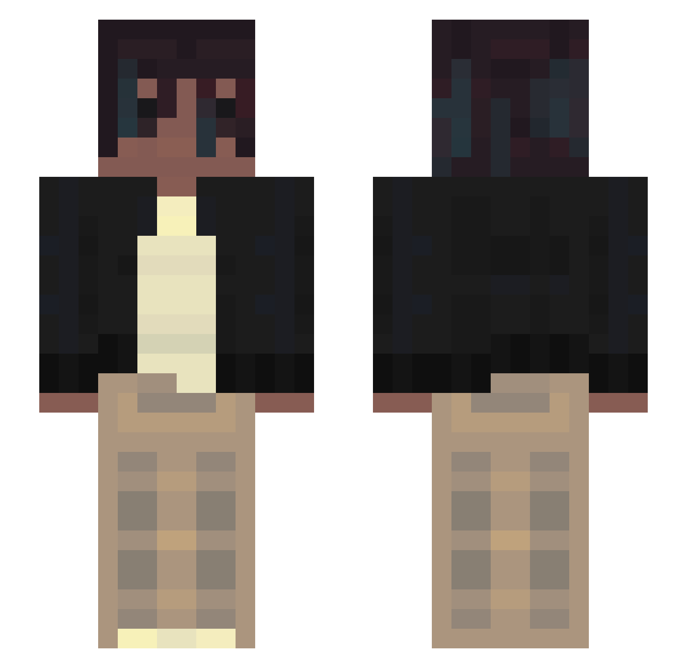 Kham1K Minecraft skin, front and back view