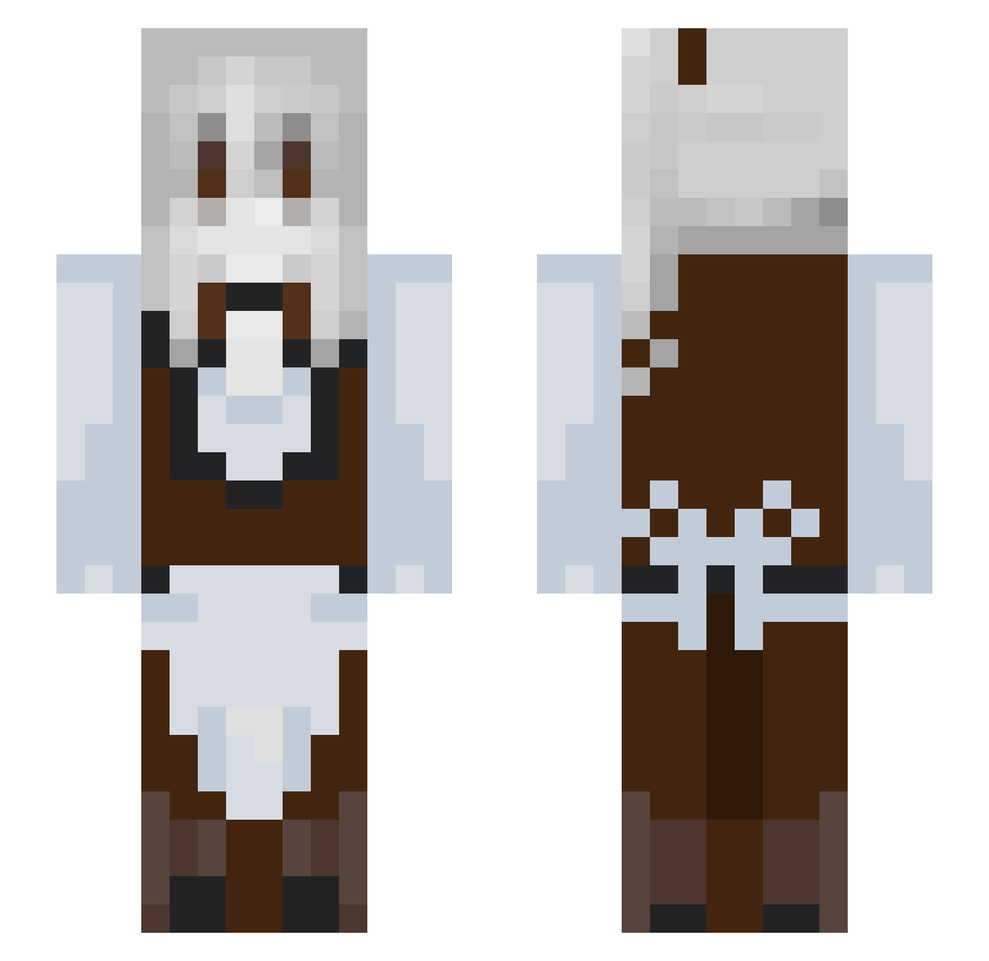 SpookyAurora Minecraft skin, front and back view