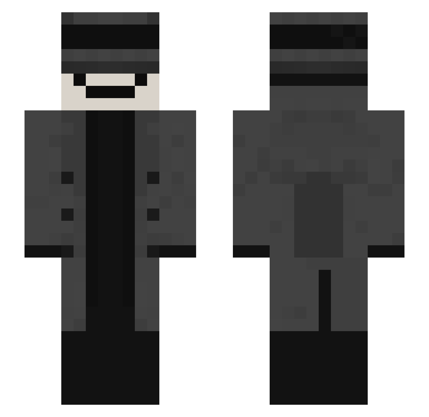 Selkarderone Minecraft skin, front and back view