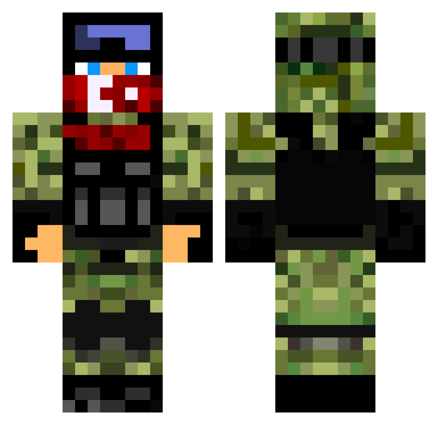 PsikopatOyuncuYT Minecraft skin, front and back view