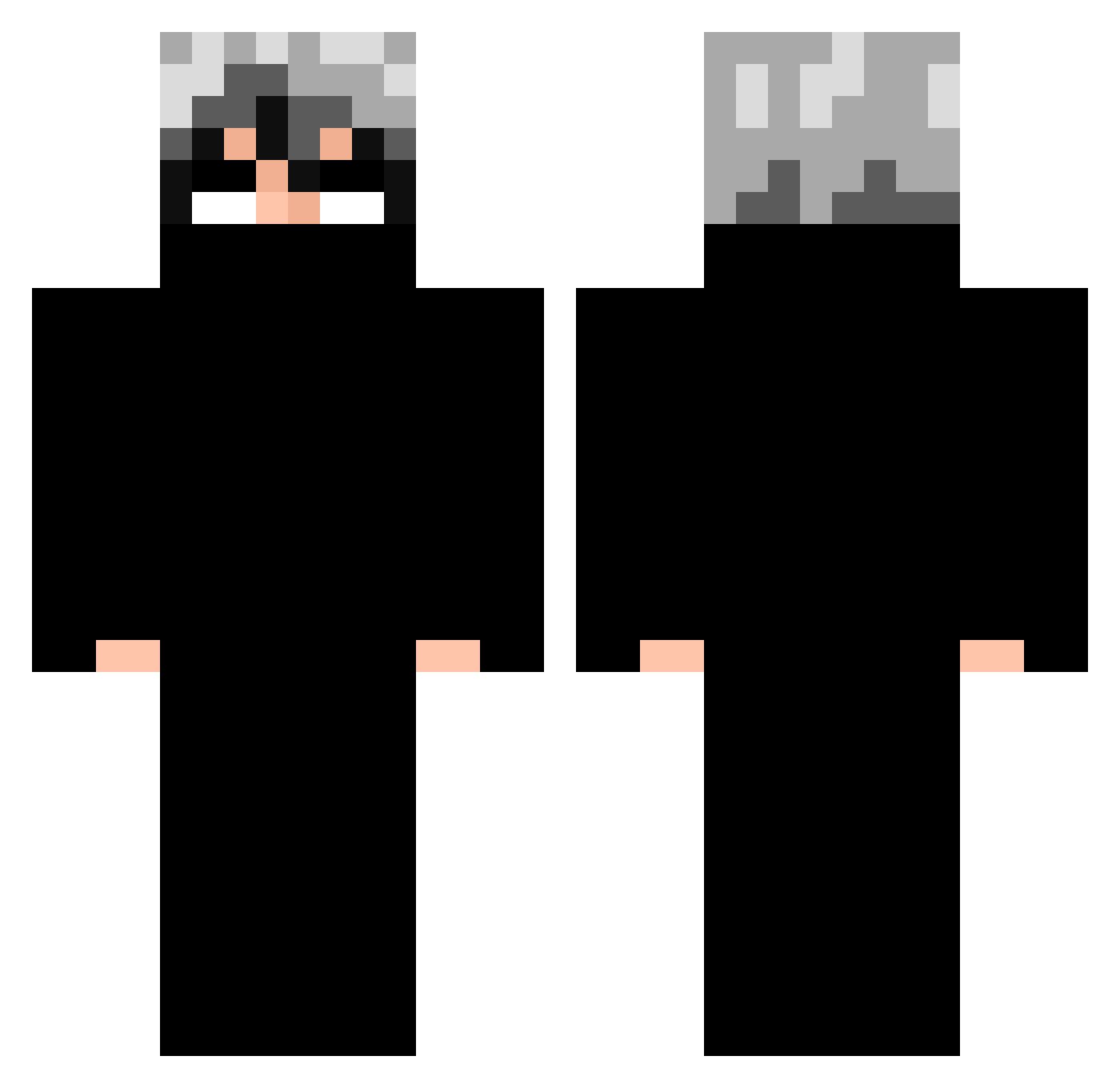 Zuk1 Minecraft skin, front and back view