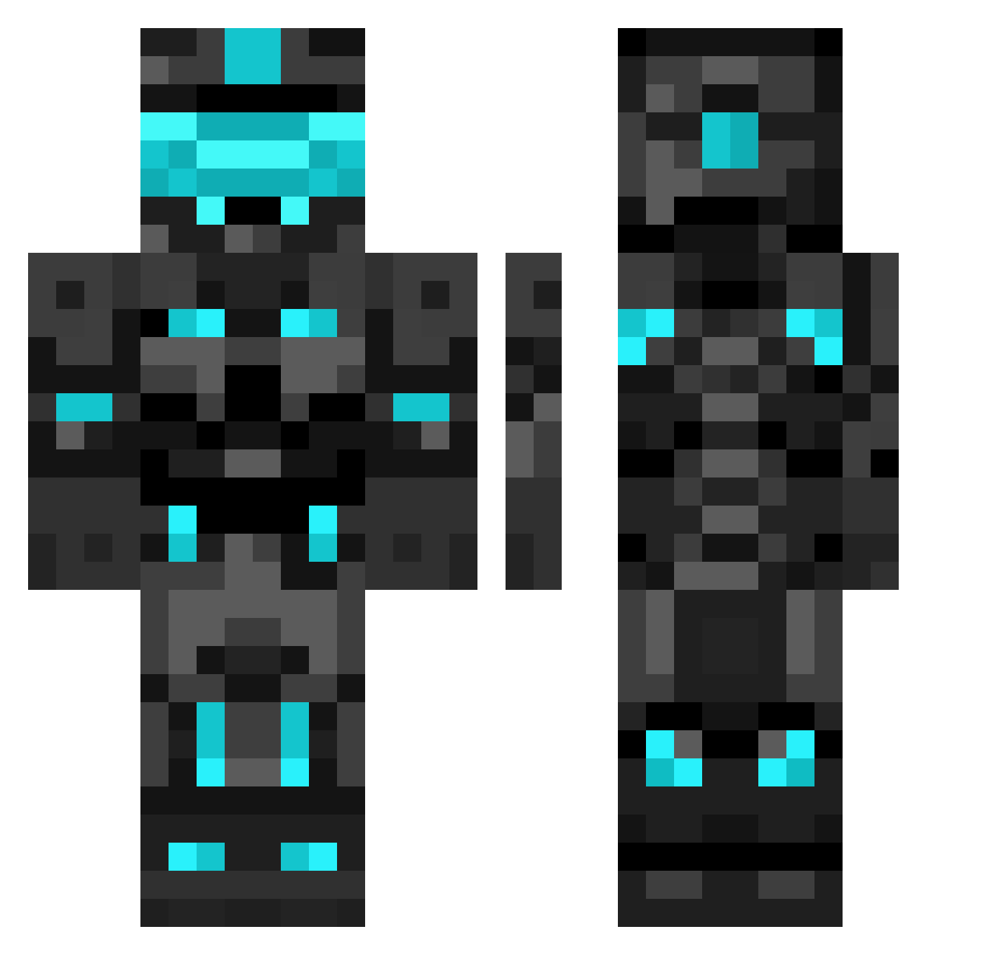 Sabertooth0 Minecraft skin, front and back view