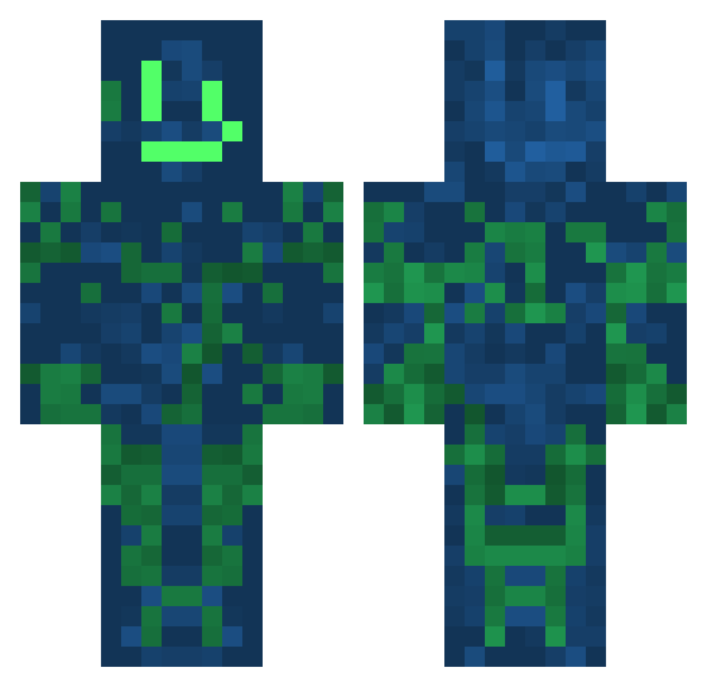 CxrzyWasTaken Minecraft skin, front and back view