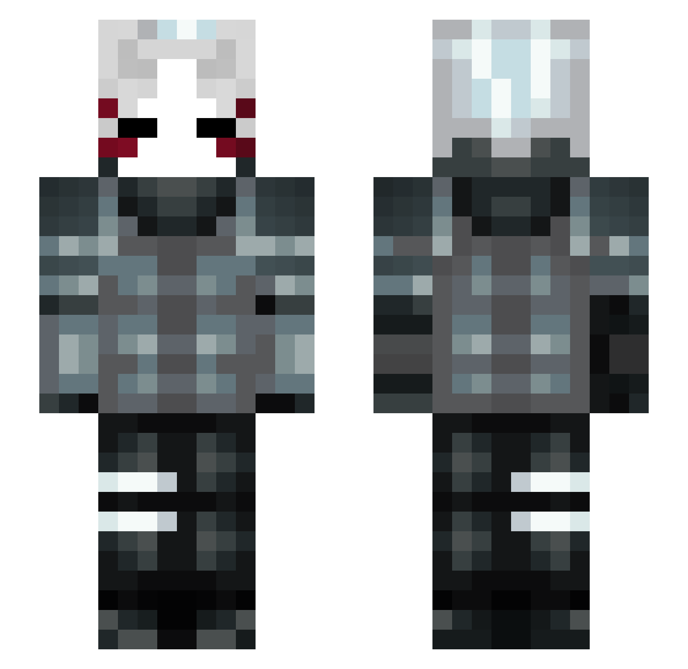 WaveXF Minecraft skin, front and back view