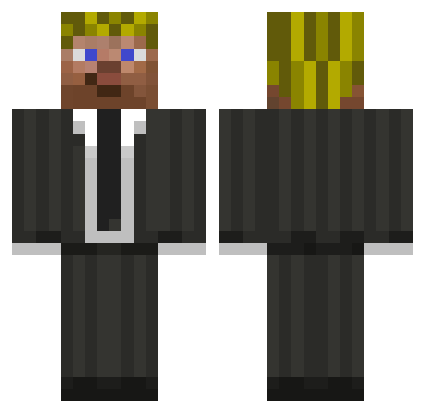 Missel Minecraft skin, front and back view
