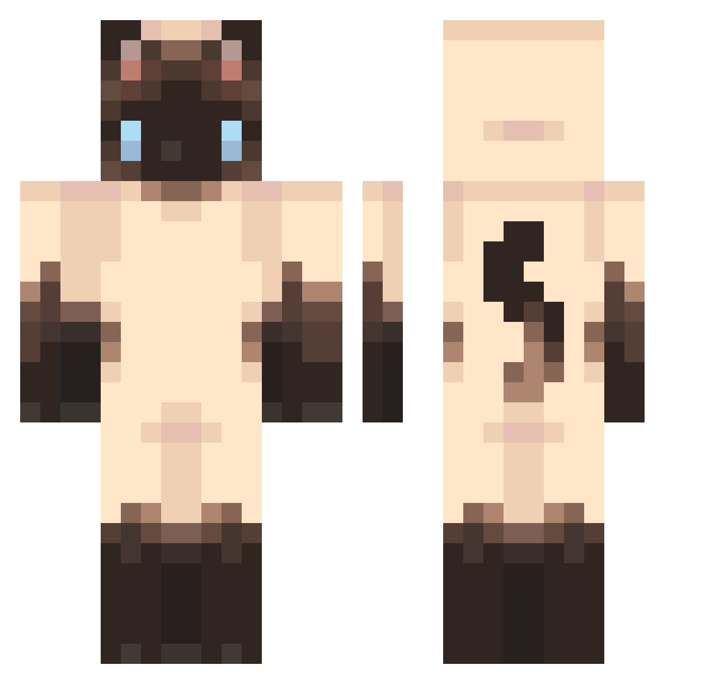 ipunhx Minecraft skin, front and back view