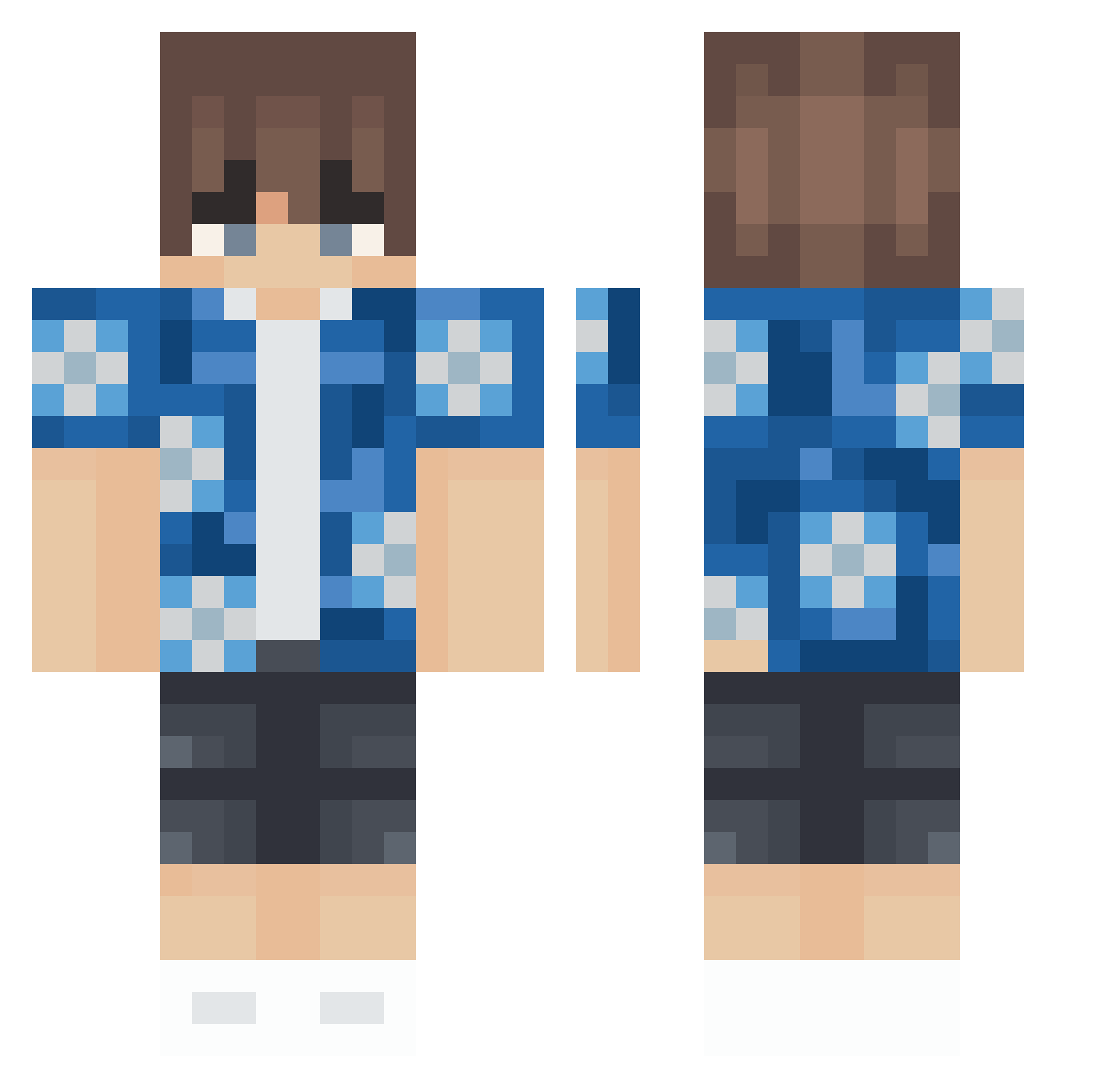 Shikiroro Minecraft skin, front and back view