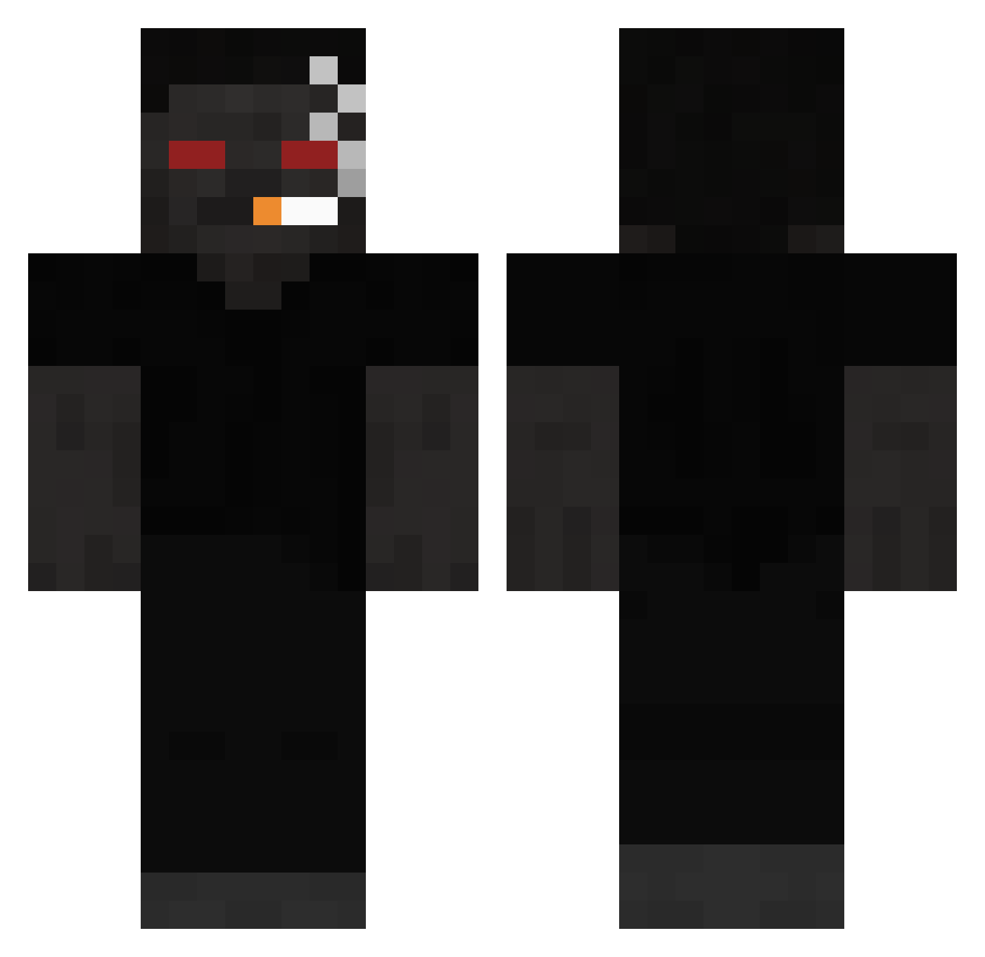 Pasha_Lava Minecraft skin, front and back view