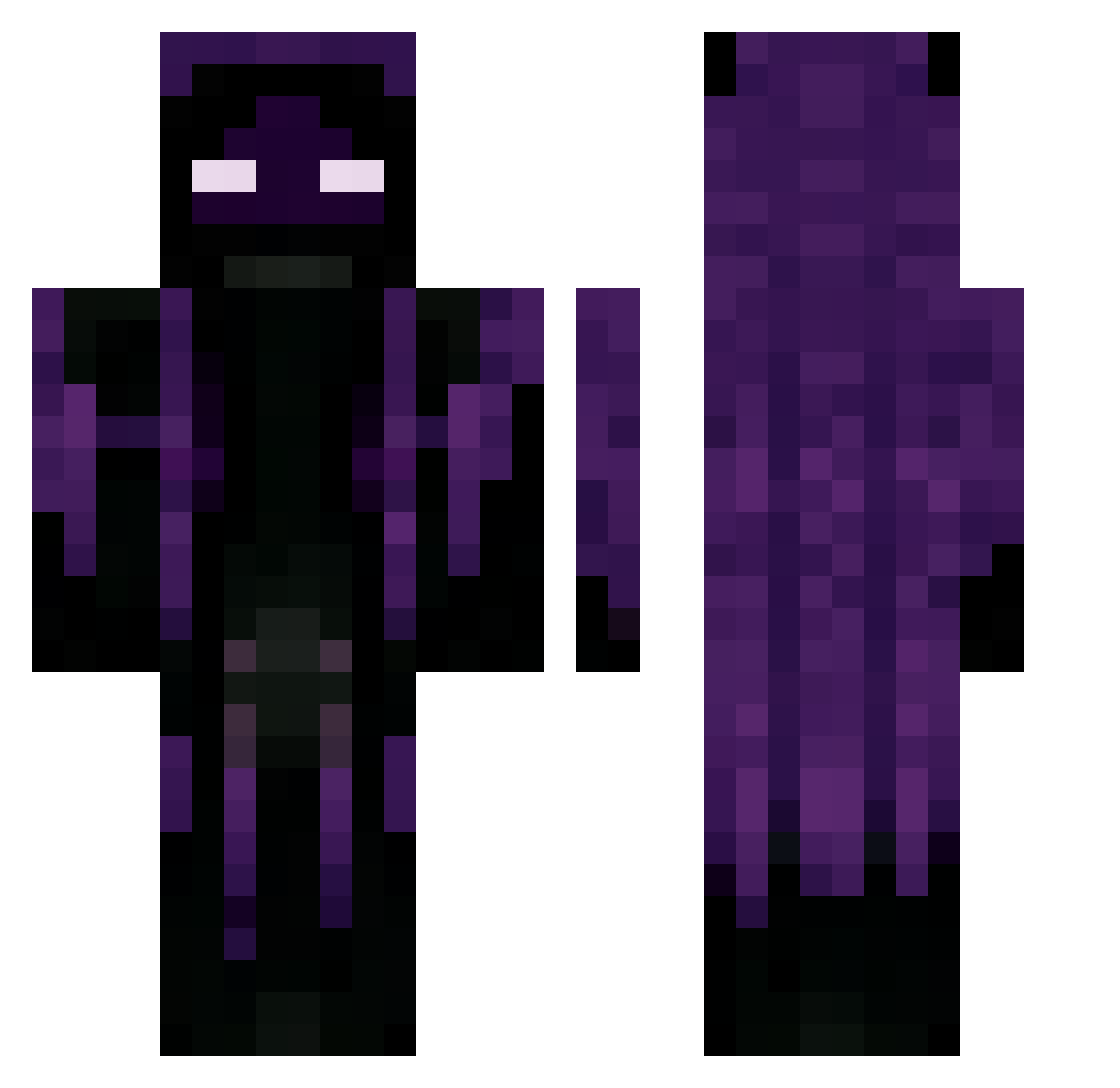 S0Lxray Minecraft skin, front and back view