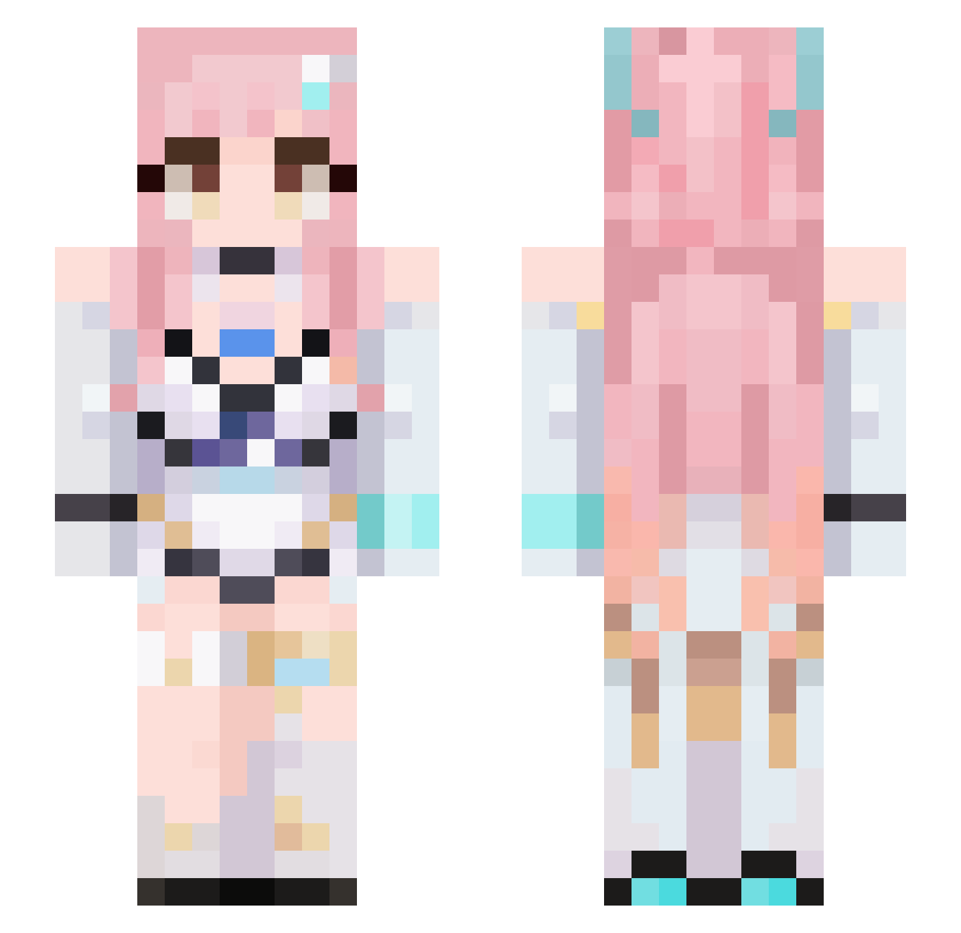 ChocoChou Minecraft skin, front and back view