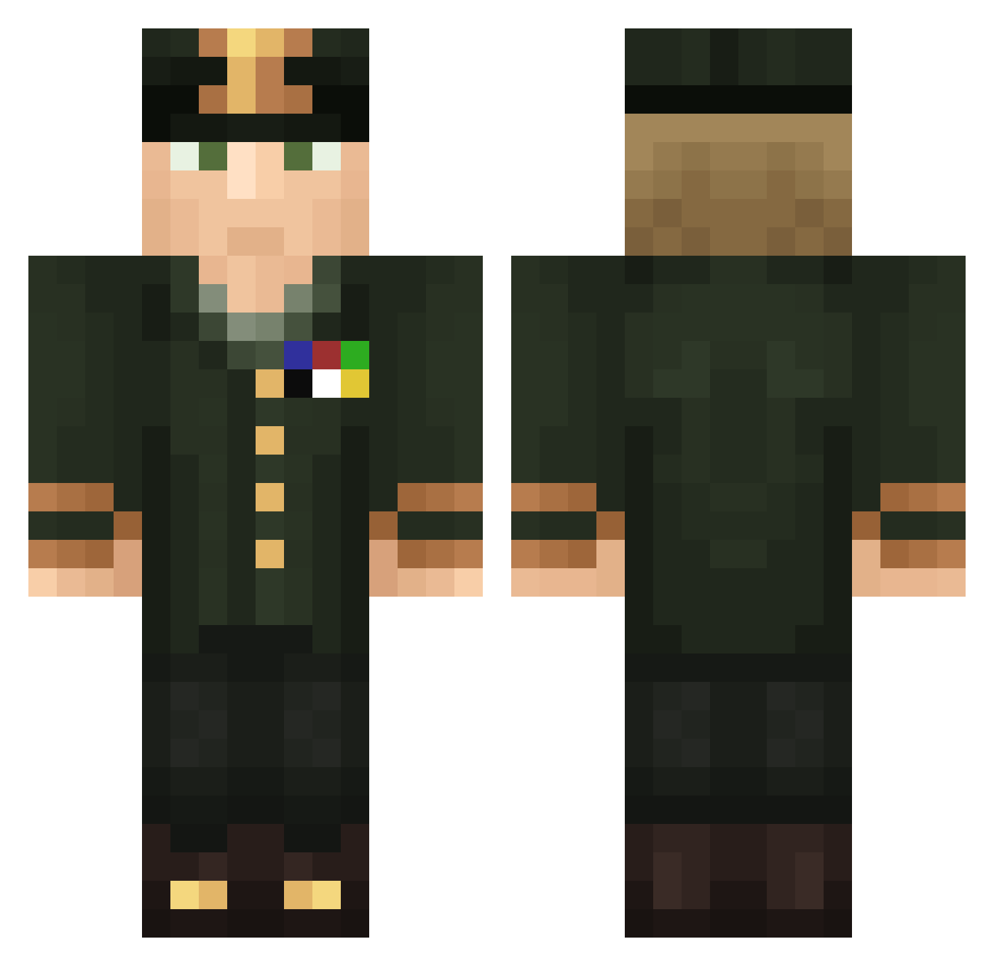 AuraIsABadMayor Minecraft skin, front and back view