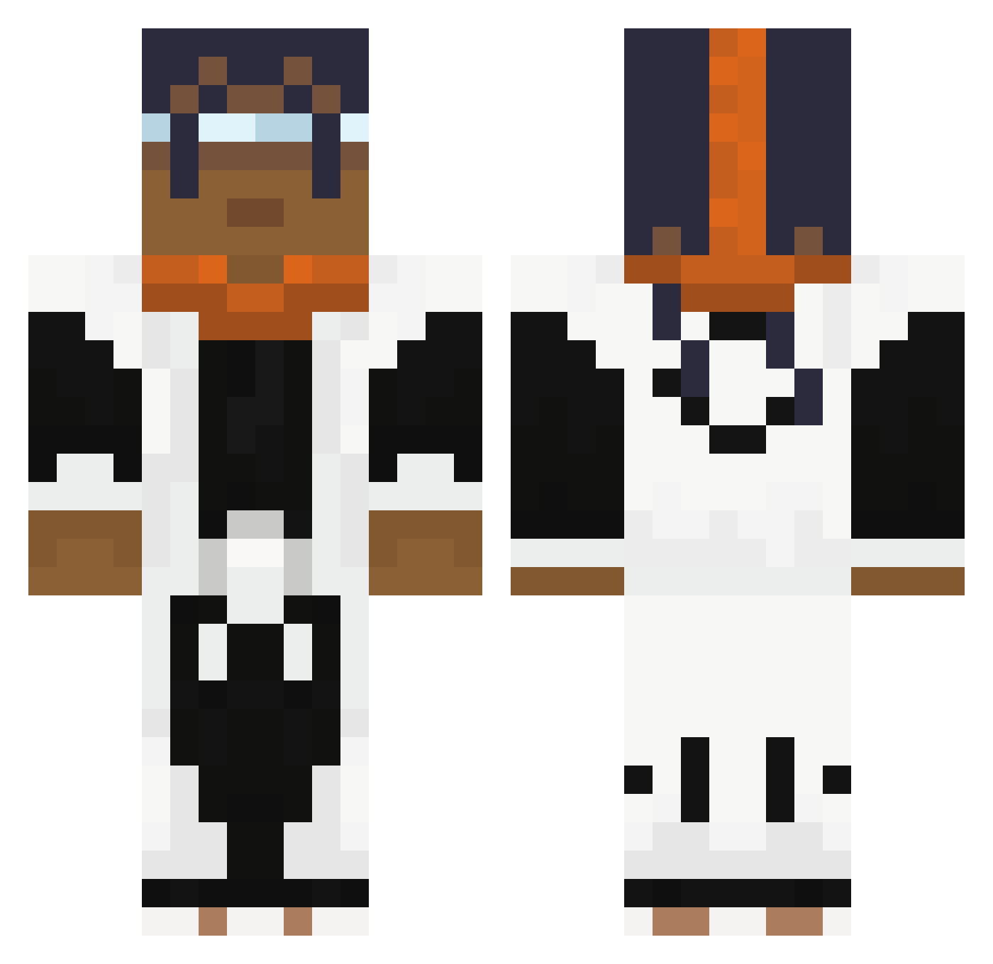 MissionUnbekannt Minecraft skin, front and back view