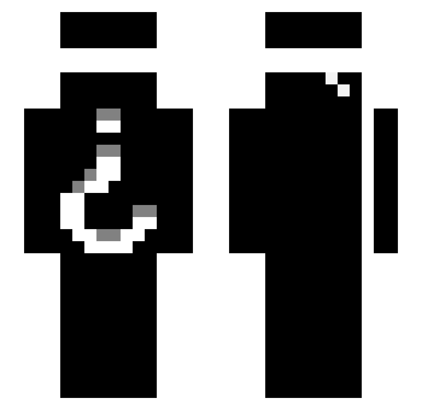 ism3a Minecraft skin, front and back view