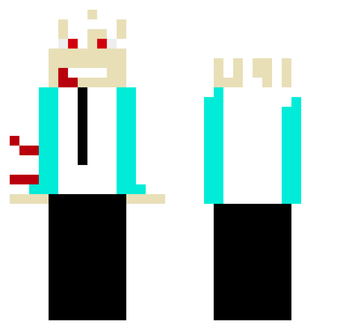 Yuvvae Minecraft skin, front and back view